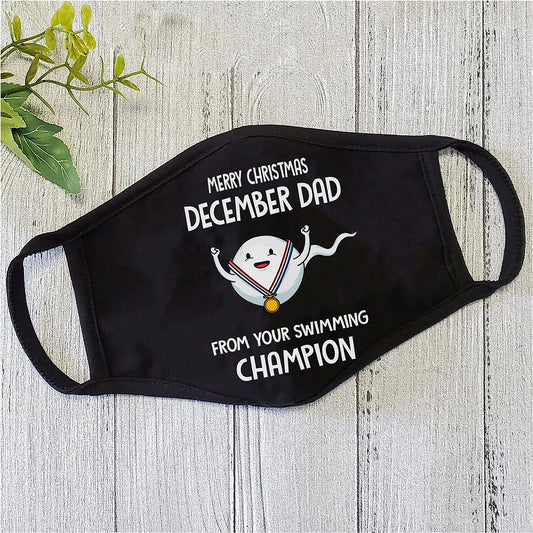Best Christmas Gift for December Dad Funny Quotes Mask Polyblend Face Mask DL