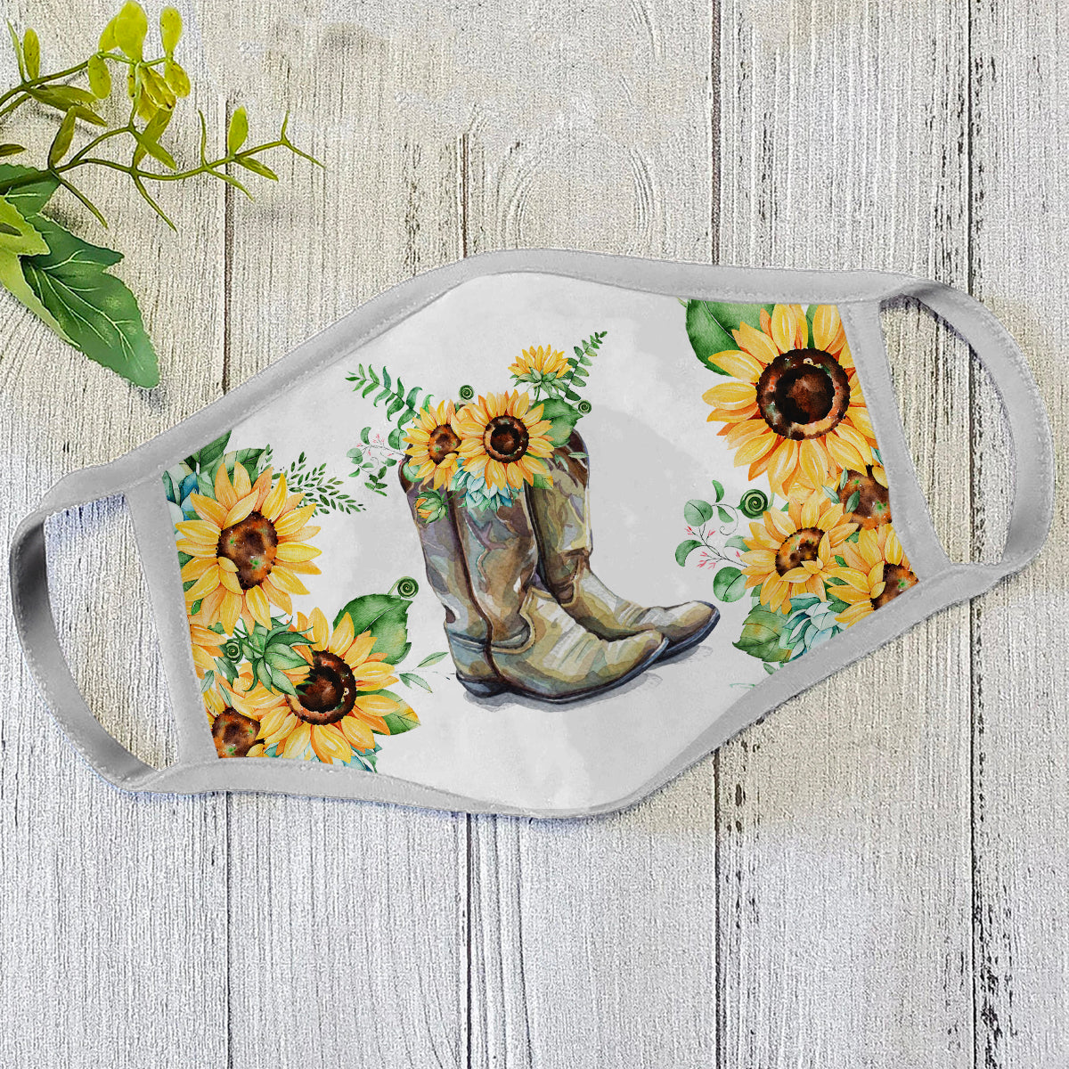 Sunflowers Face Mask White TN