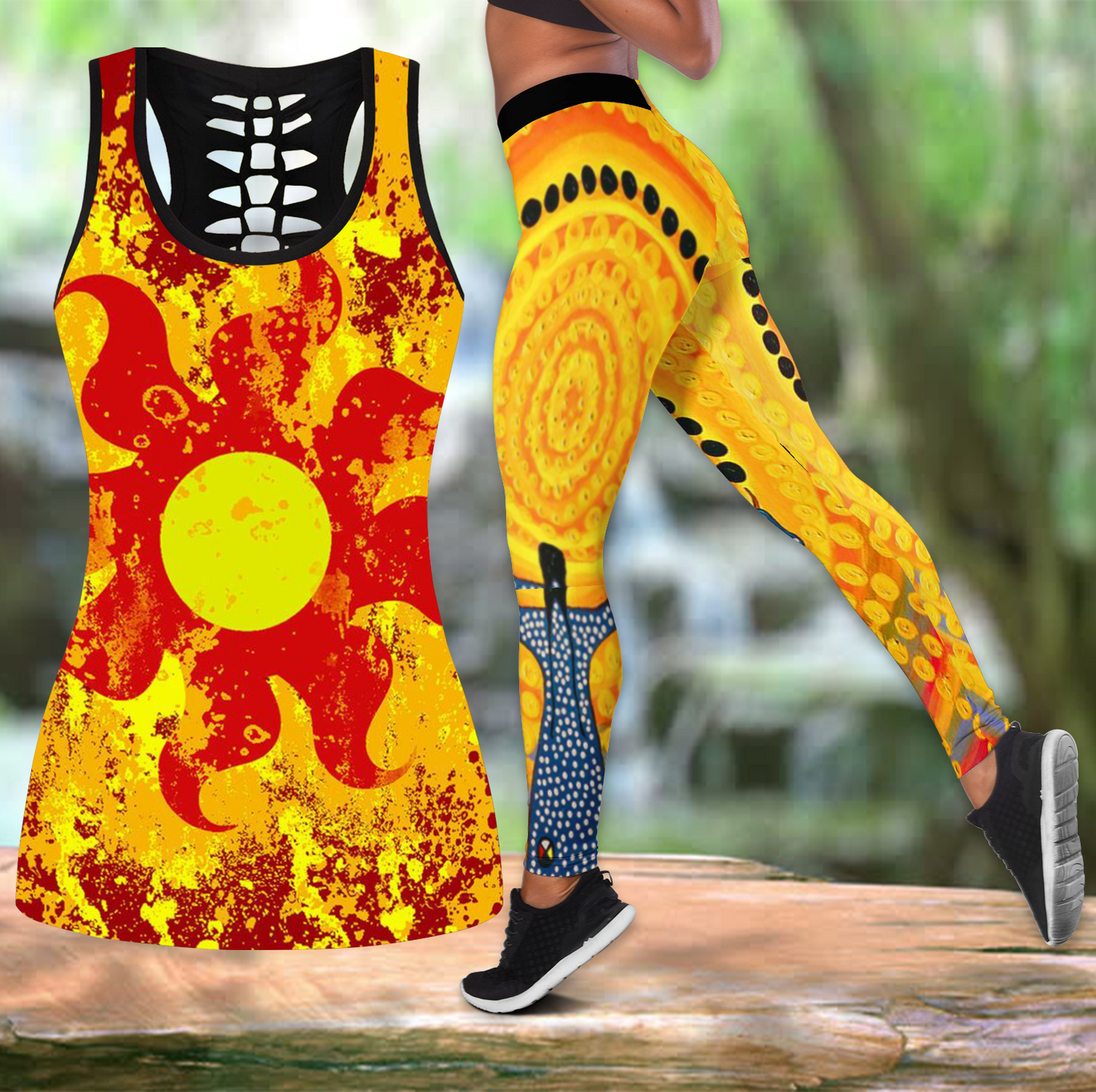 Tapestry Sun Combo Legging + Tank Limited by SUN AM130405 - Amaze Style™-Apparel