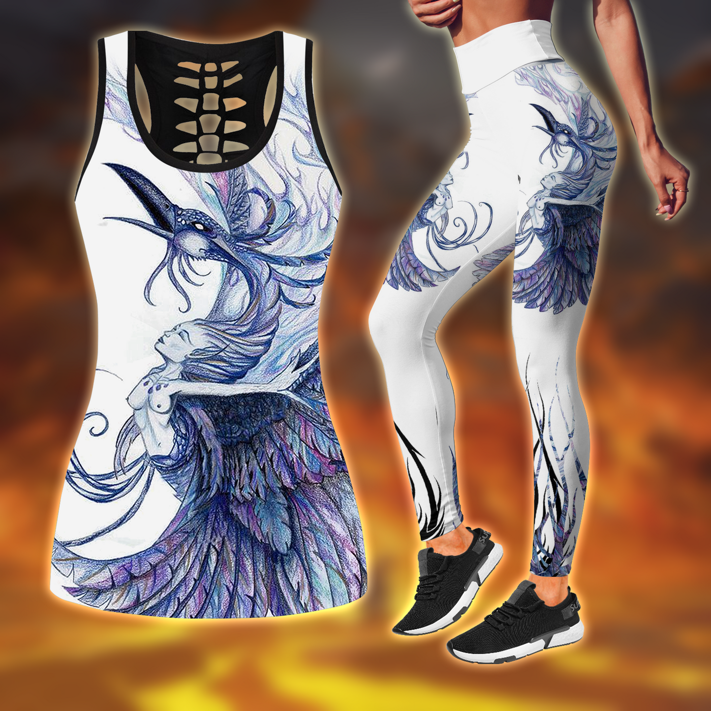 Blue Phoenix Combo Legging + Tank Limited by SUN AM220622S