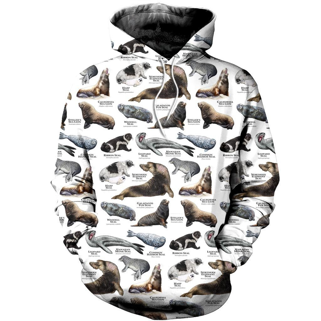 3D All Over Printed Seals and Sea Lions Of The World Shirts and Shorts-Apparel-6teenth World-Hoodie-S-Vibe Cosy™