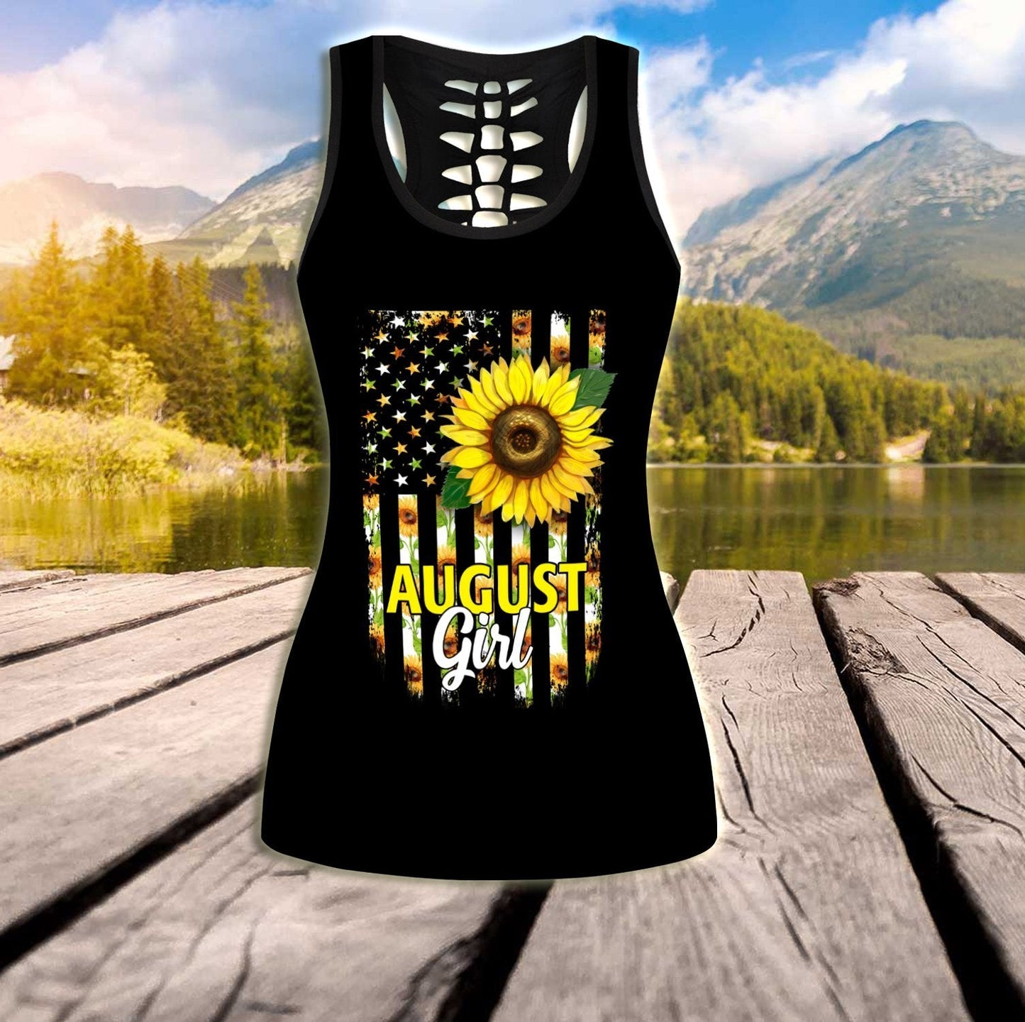 August Girl Sunflower Combo (Legging+Tank) TR1405208S - Amaze Style™-Apparel