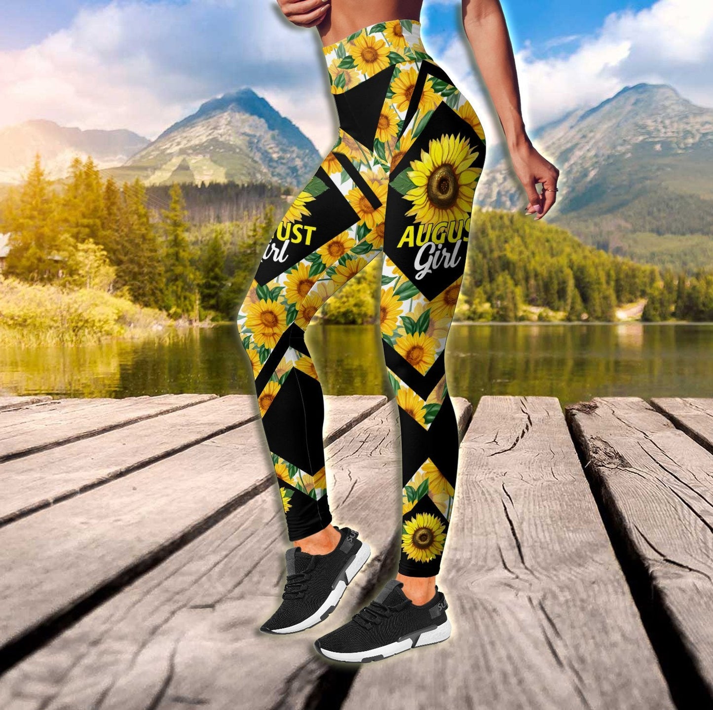 August Girl Sunflower Combo (Legging+Tank) TR1405208S - Amaze Style™-Apparel