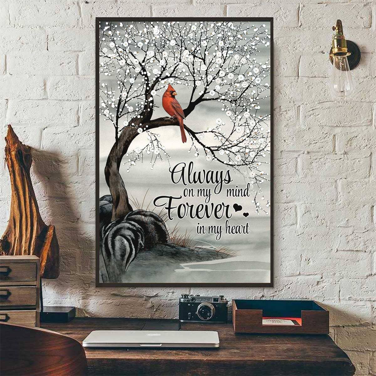 Always On My Mind, Forever In My Heart Customized Photo Canvas Memorial Gifts