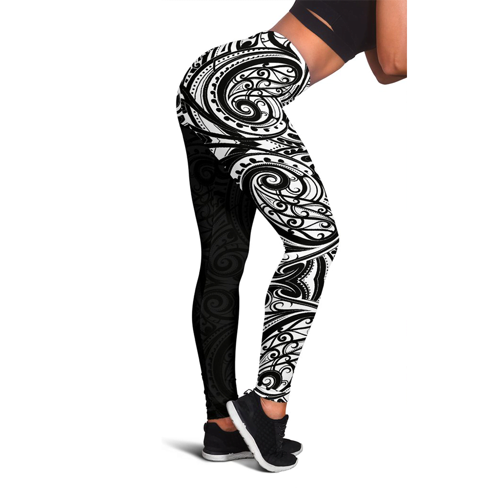 Aotearoa Maori with Map and Silver Fern Leggings HC0902 - Amaze Style™-Apparel