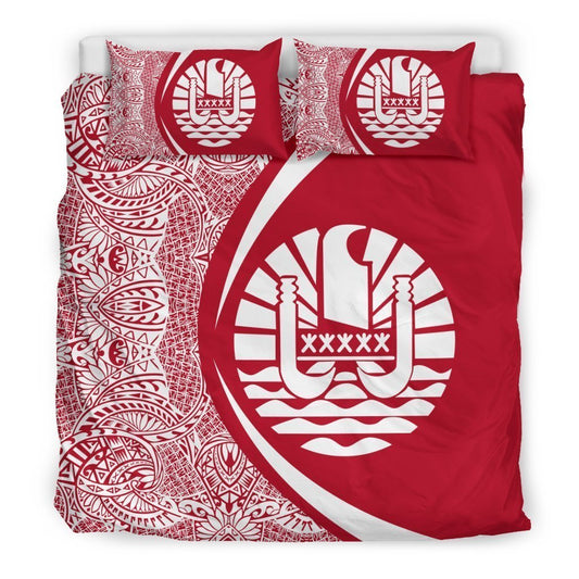 Tahiti Coat Of Arms Polynesian Bedding Set - Circle Style 04 J9 - Amaze Style™-BEDDING SETS