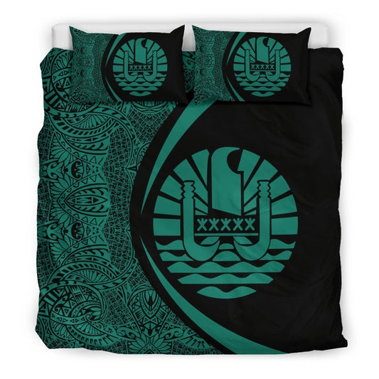 Tahiti Coat Of Arms Polynesian Bedding Set - Circle Style 07 J9 - Amaze Style™-BEDDING SETS