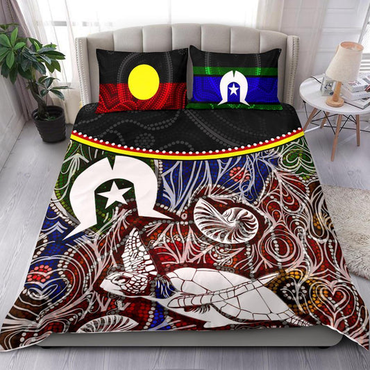 Bedding Set - Aboriginal Dot In Naidoc Week Style