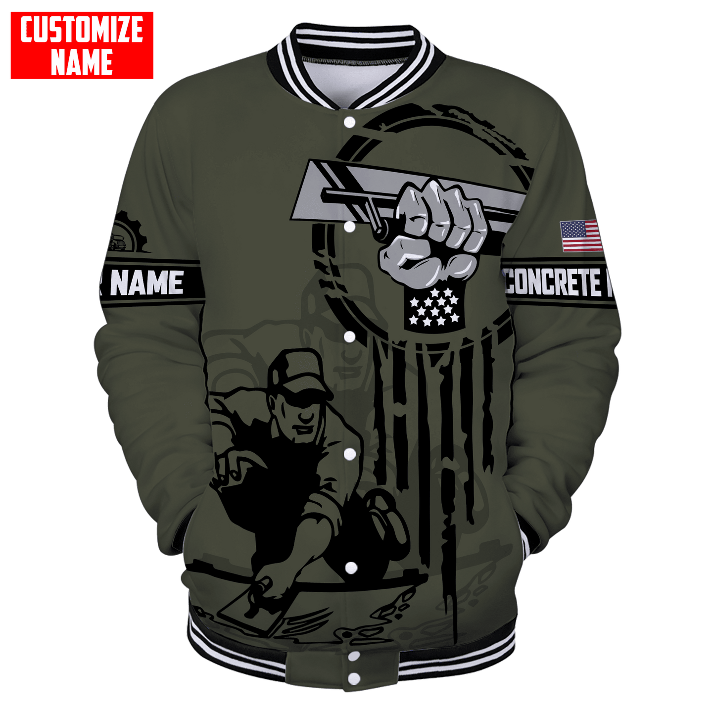 US Concrete Finisher Tool Pride Custom name 3D Printed Shirts