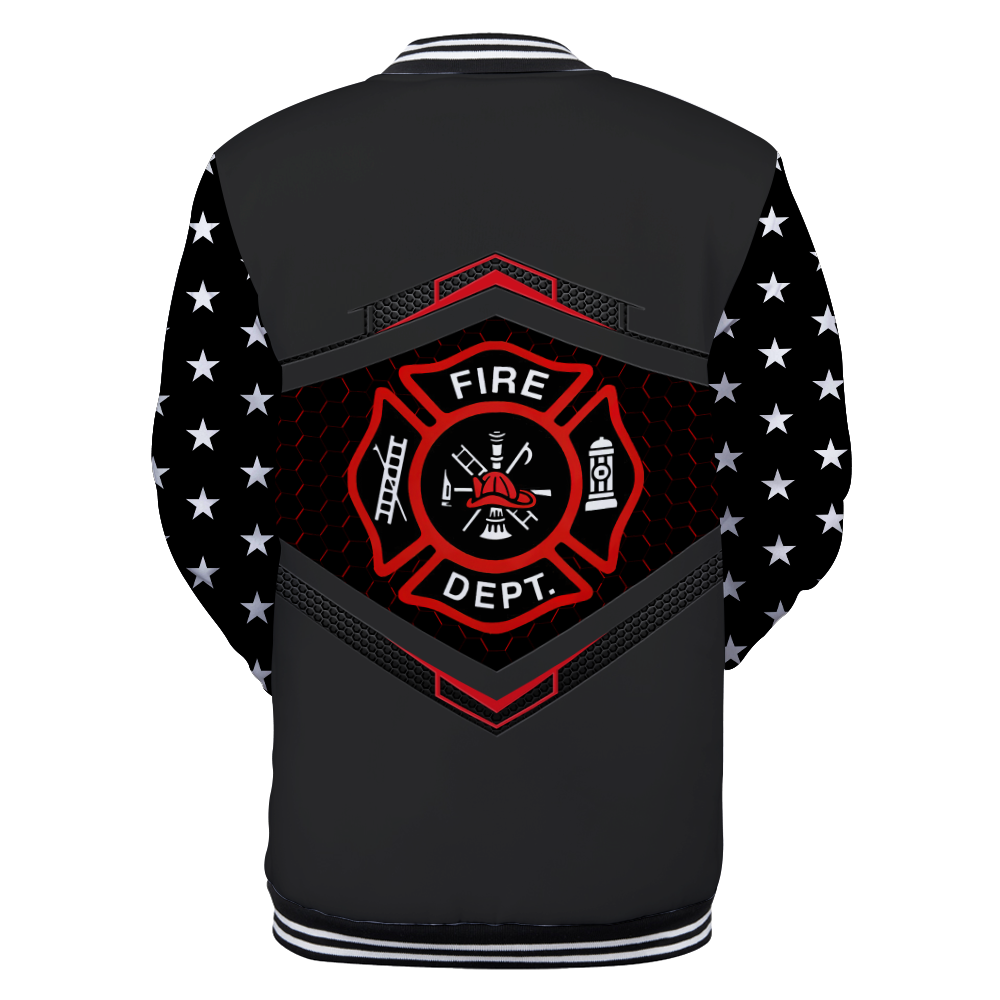 Customize Name Firefighter Baseball Jacket 3D All Over Printed Shirts MH22032102