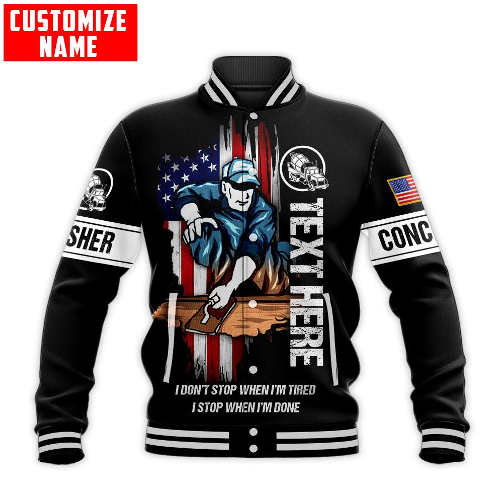 US Concrete Finisher Custom name 3D printed shirts