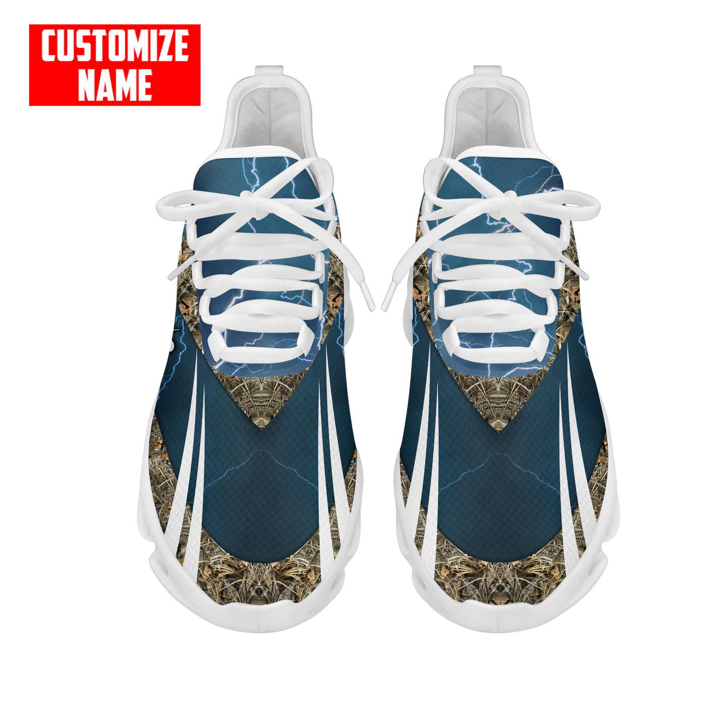 Bass fishing Sport - Blue version Custom name Clunky Sneaker Shoes