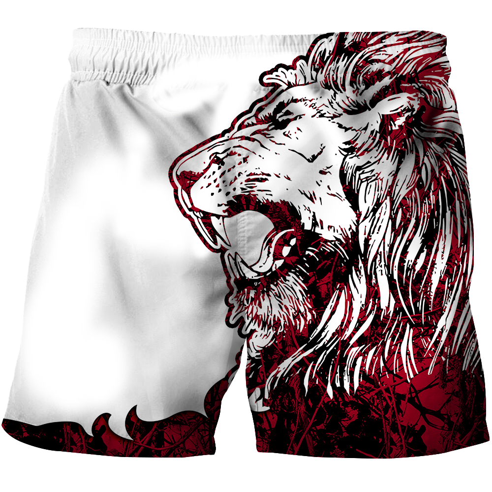 3D The Red Alpha King Lion Tattoo Over Printed Hoodie