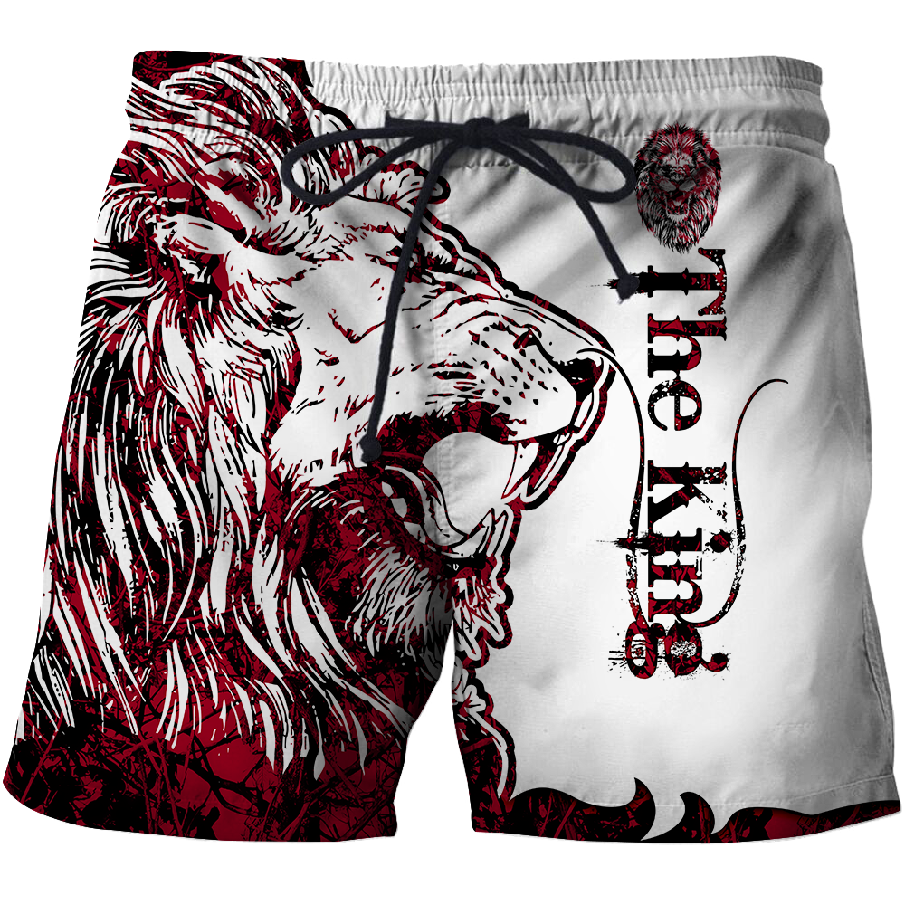 3D The Red Alpha King Lion Tattoo Over Printed Hoodie