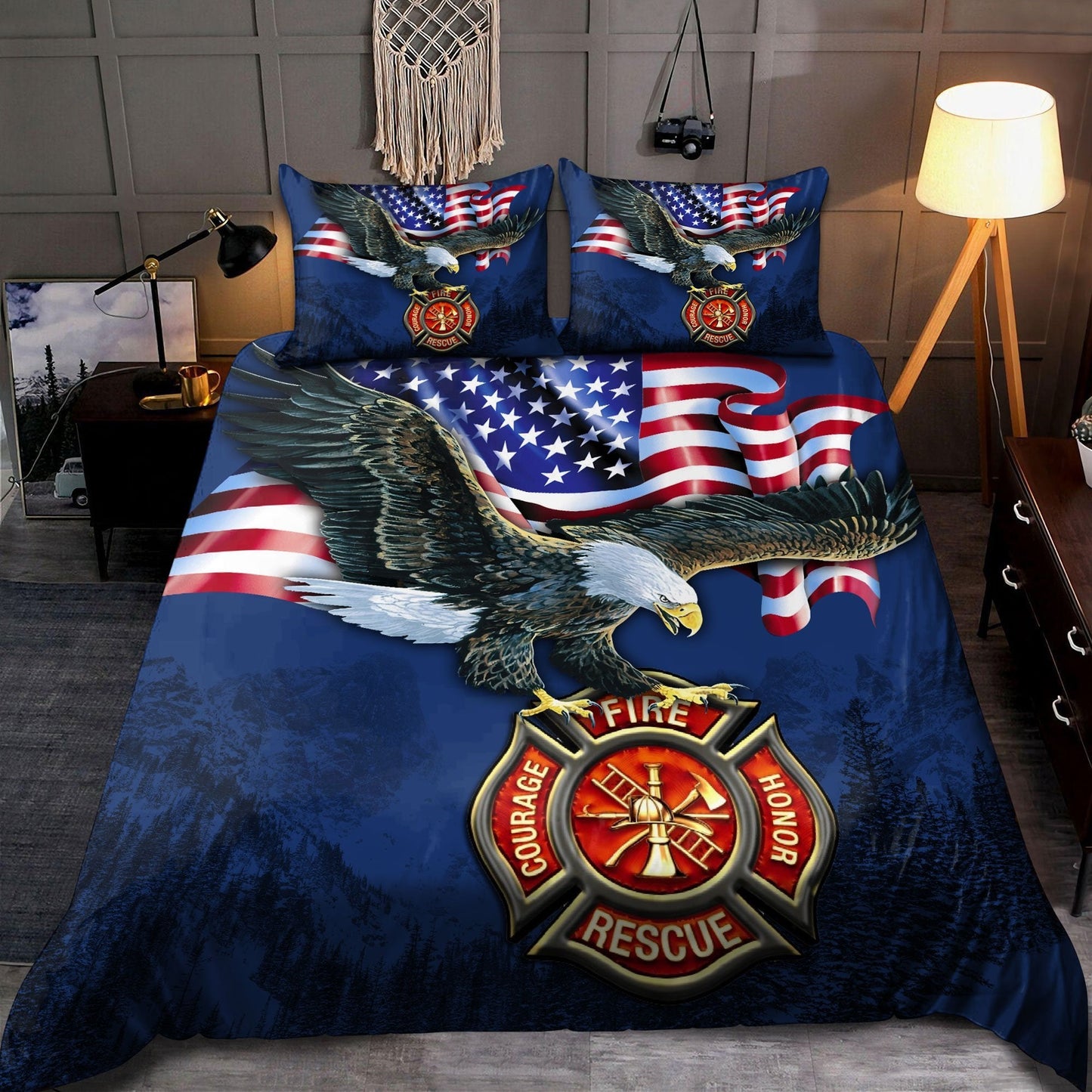 Love Firefighter Bedding Set