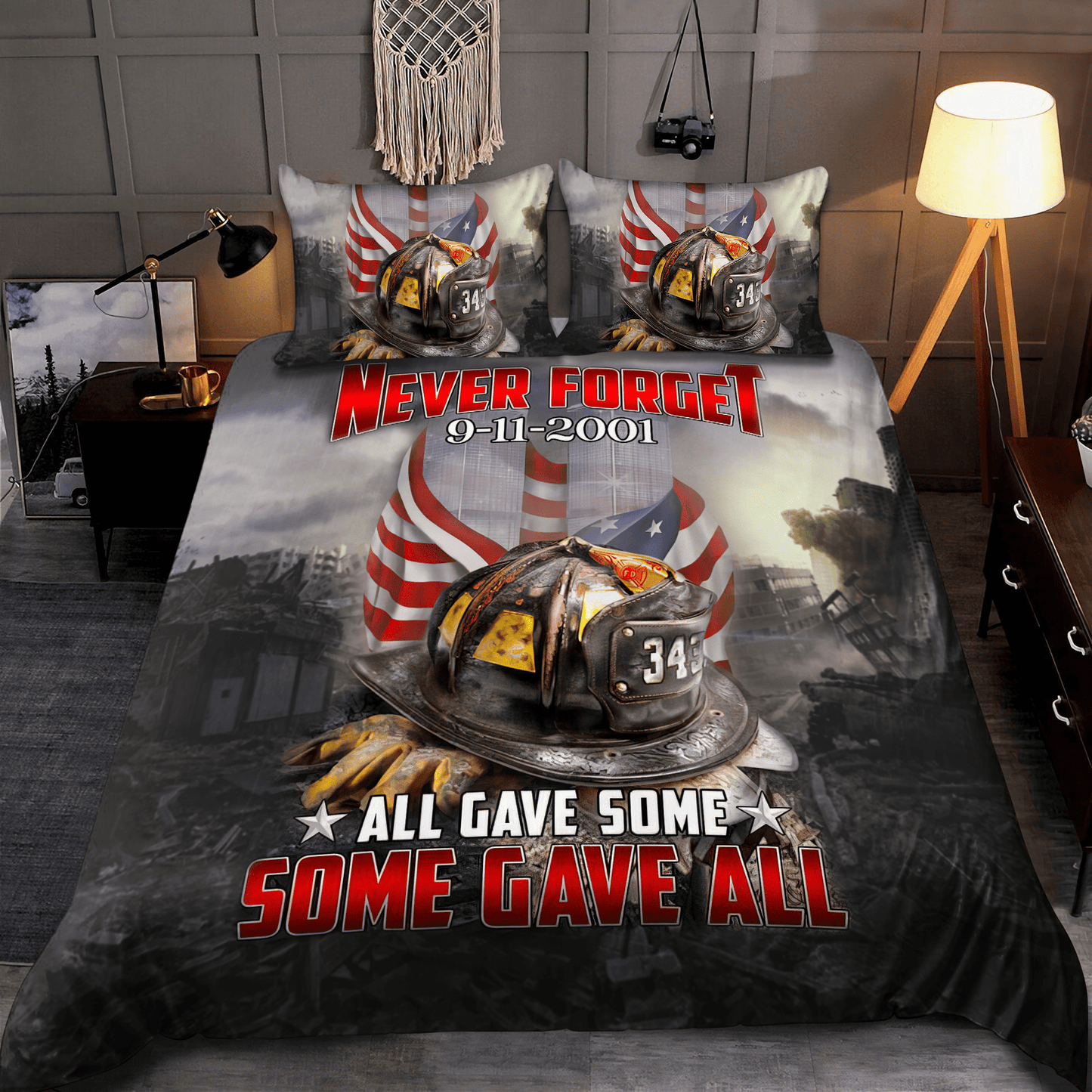 Never Forget Firefigter Bedding Set