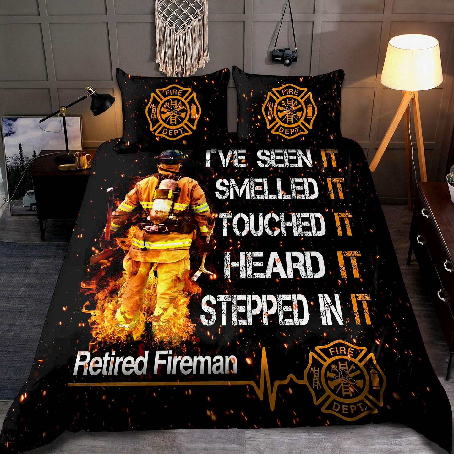 Retired Firefigter Bedding Set