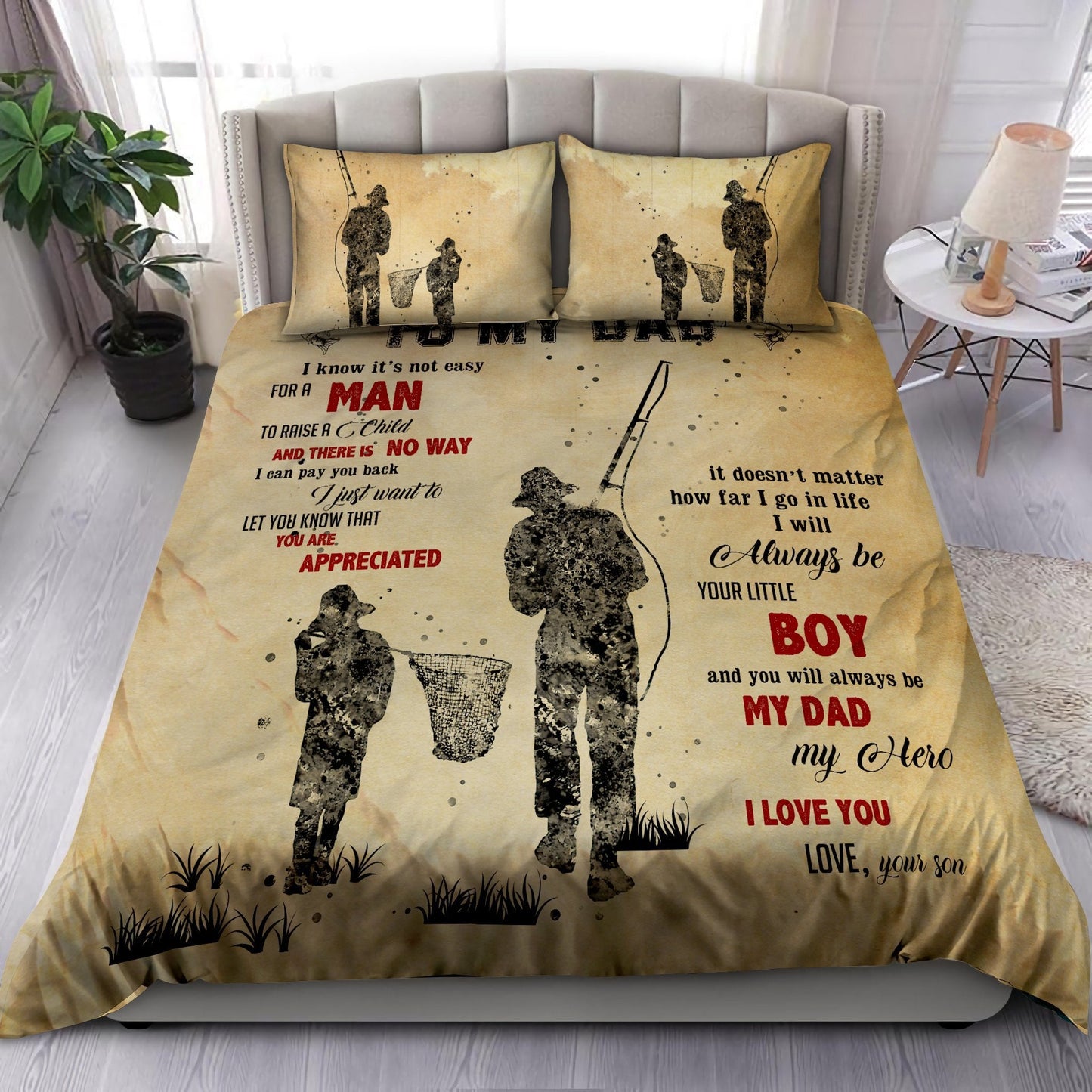 To my Dad best fishing buddy Bedding set