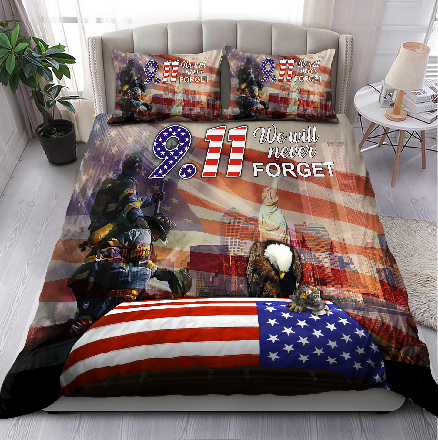 We Love Firefigter Bedding Set