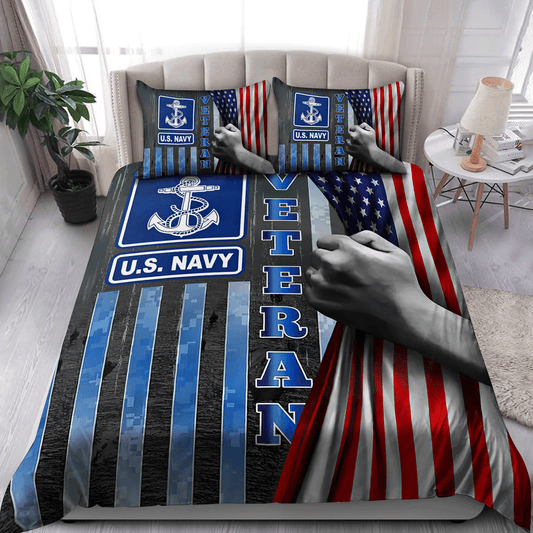 US Navy Veteran Bedding Set Proud Military
