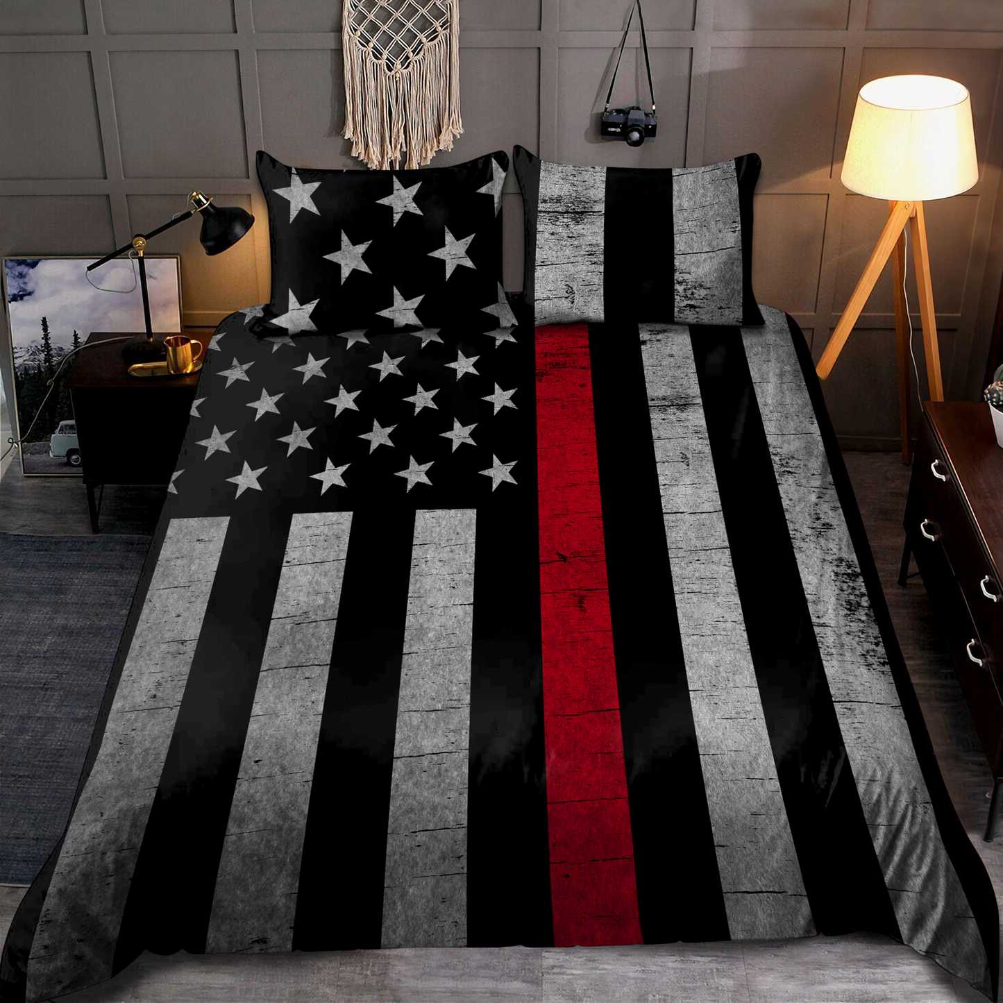 The Red Line Firefighter Bedding Set