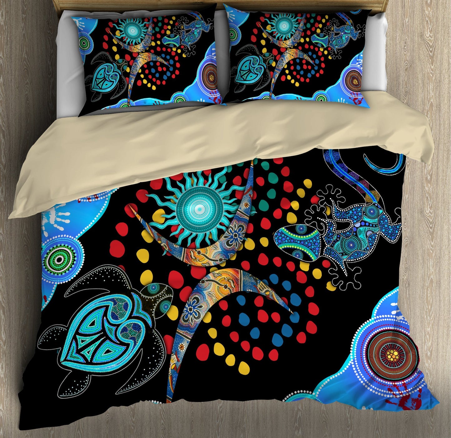 Aboriginal Naidoc Week 2021 Blue Turtle Lizard Bedding set