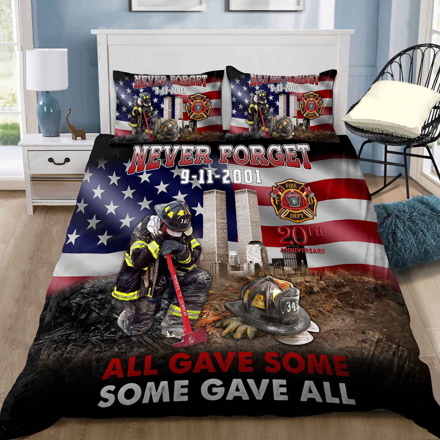 Respectful Firefighter Bedding Set
