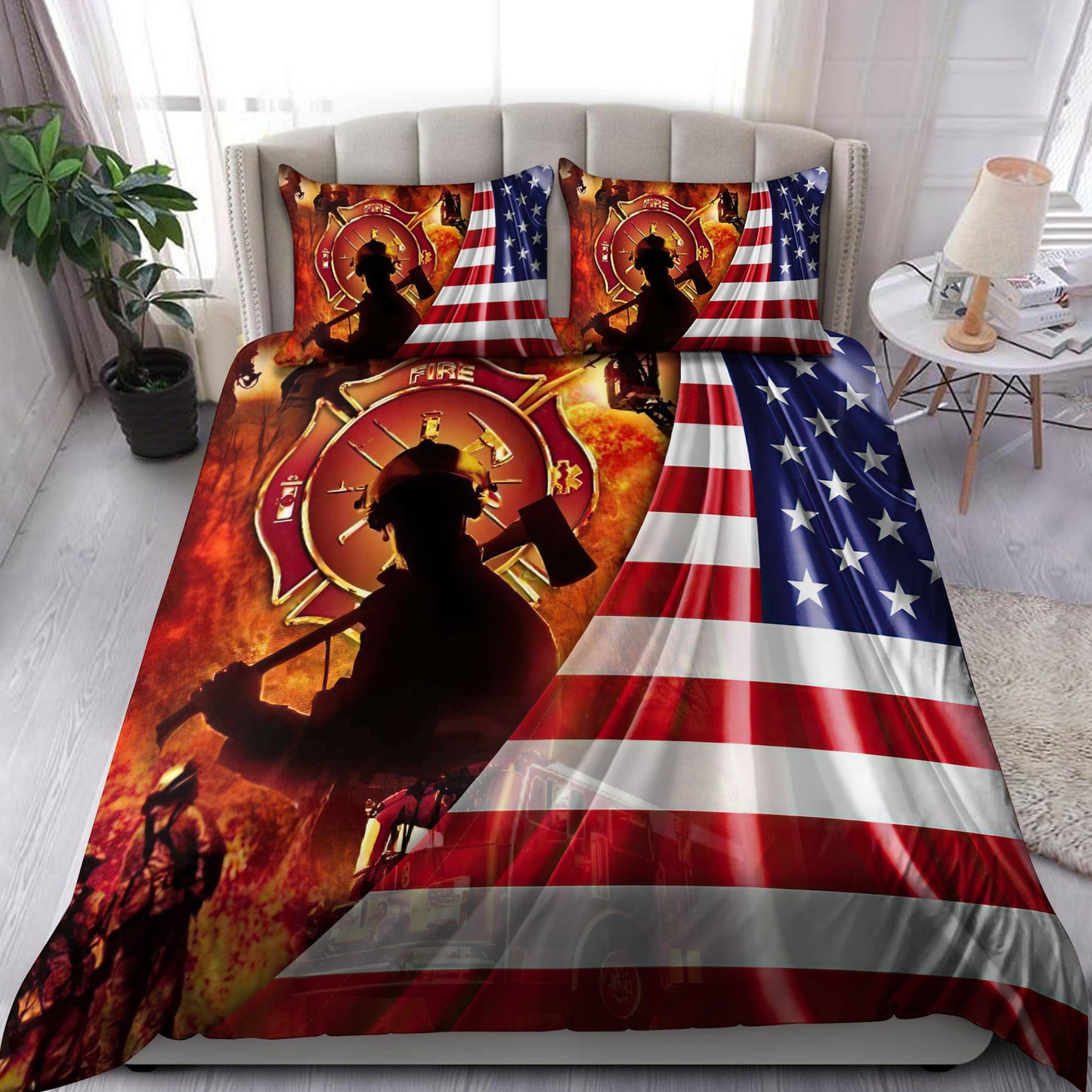 Respectful Firefigter Bedding Set