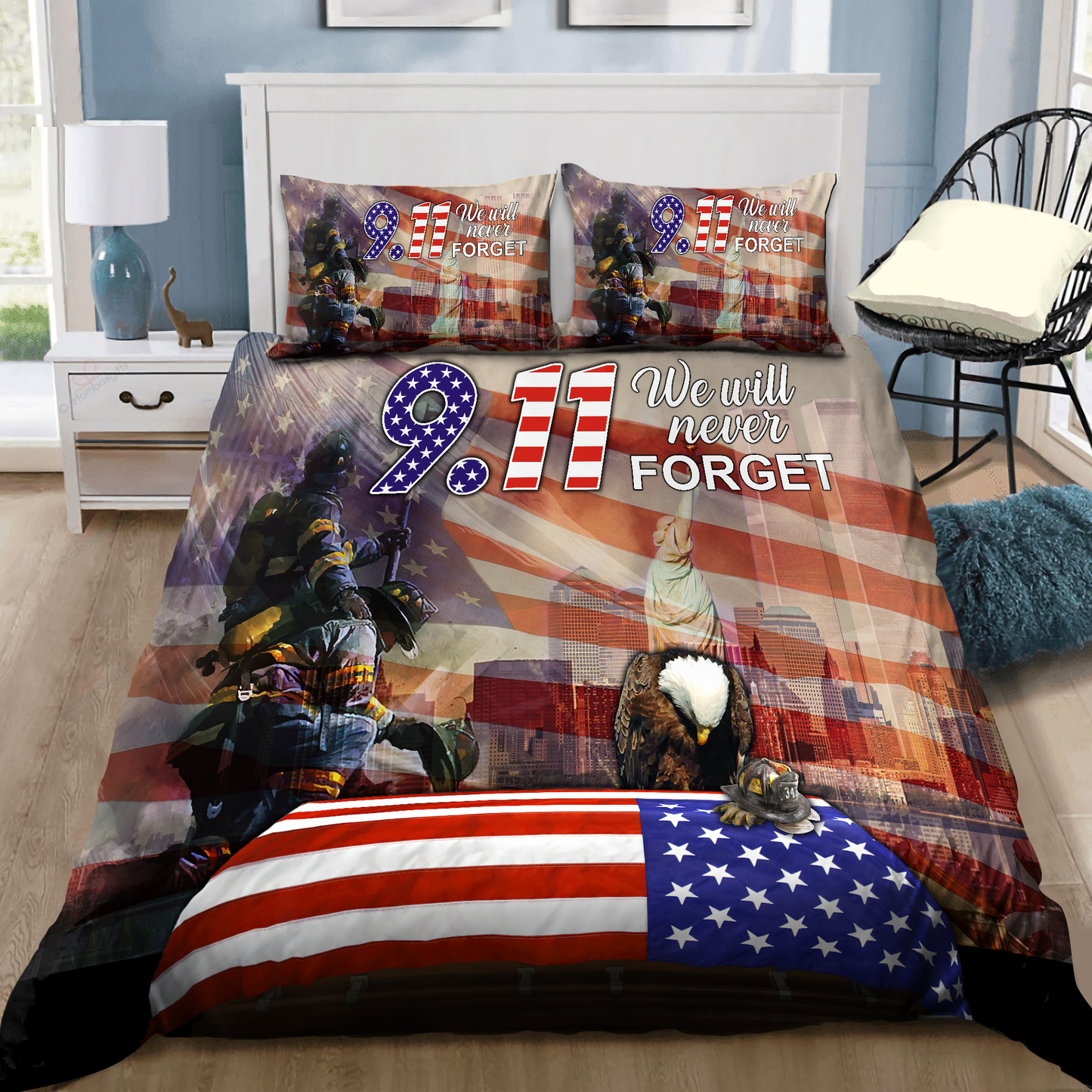 We Love Firefigter Bedding Set