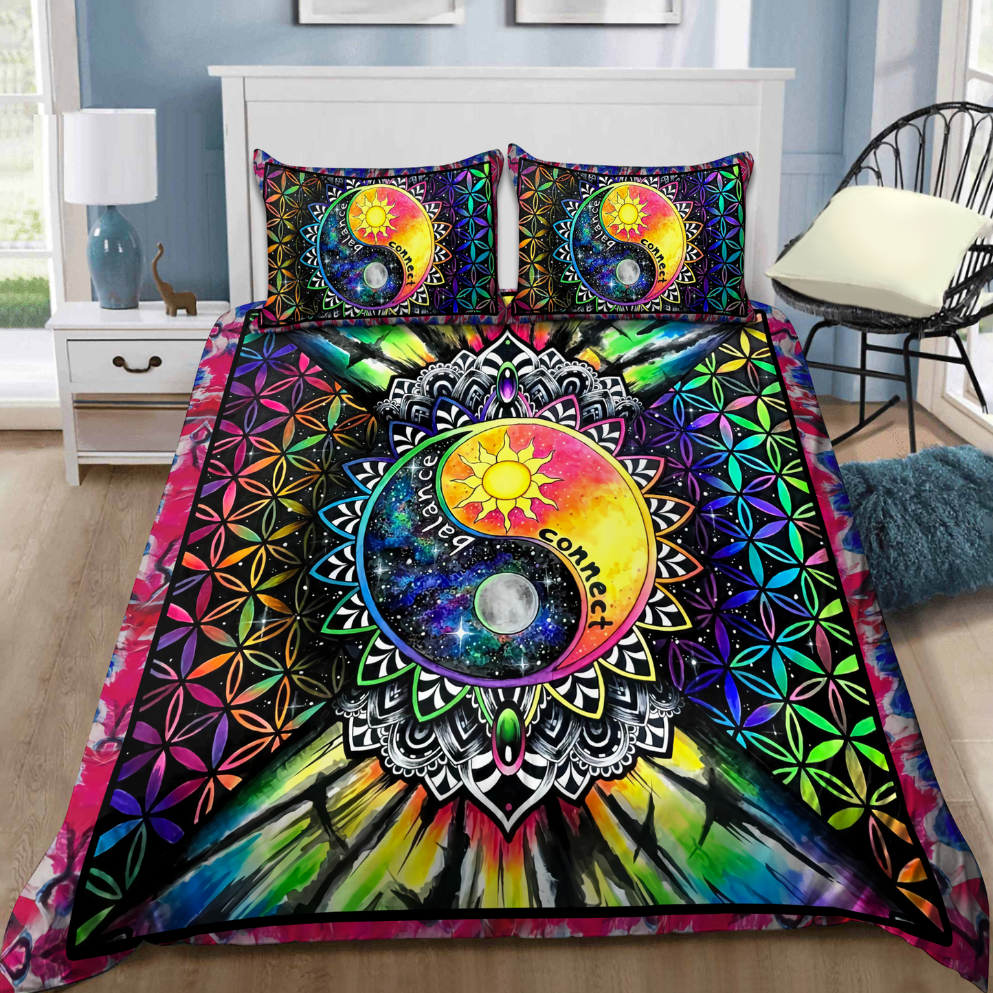 Ying Yang Hippie Bedding Set