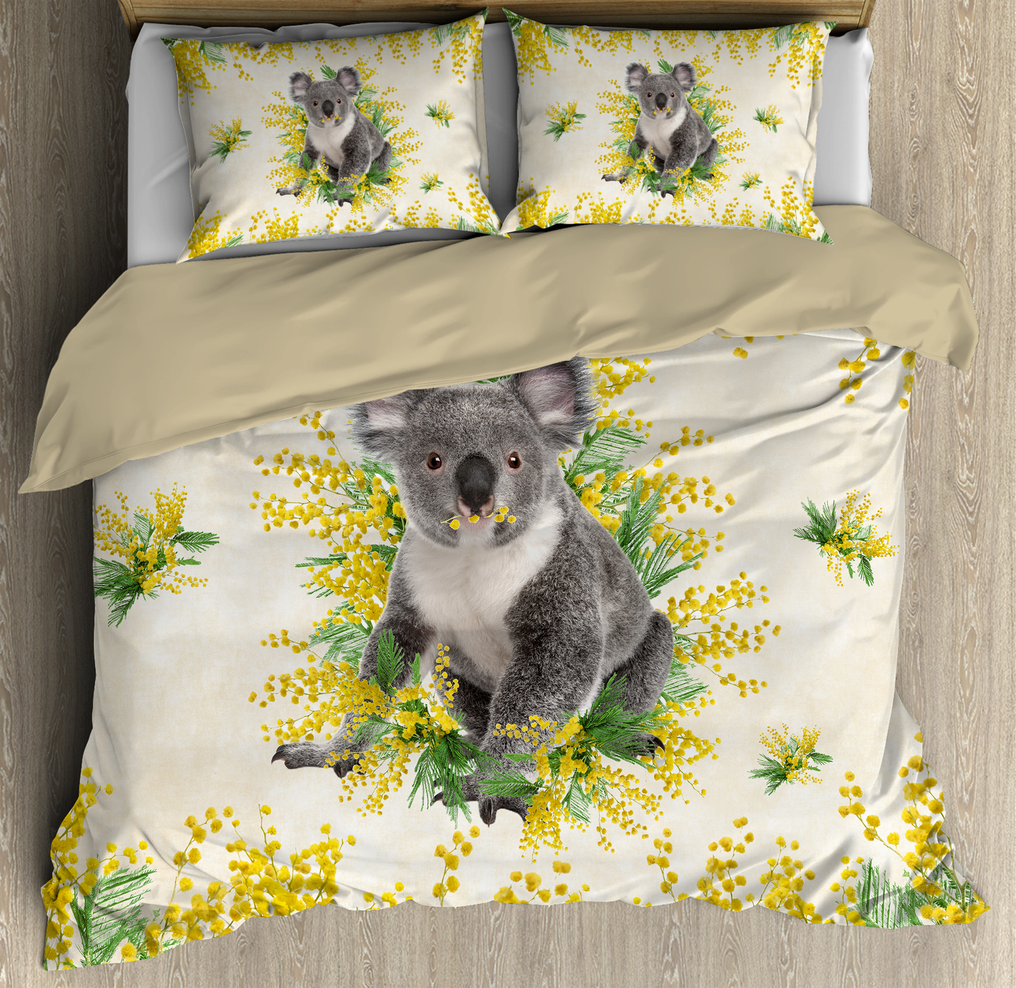 Tmarc Tee Australia Koala Golden Wattle bedding set