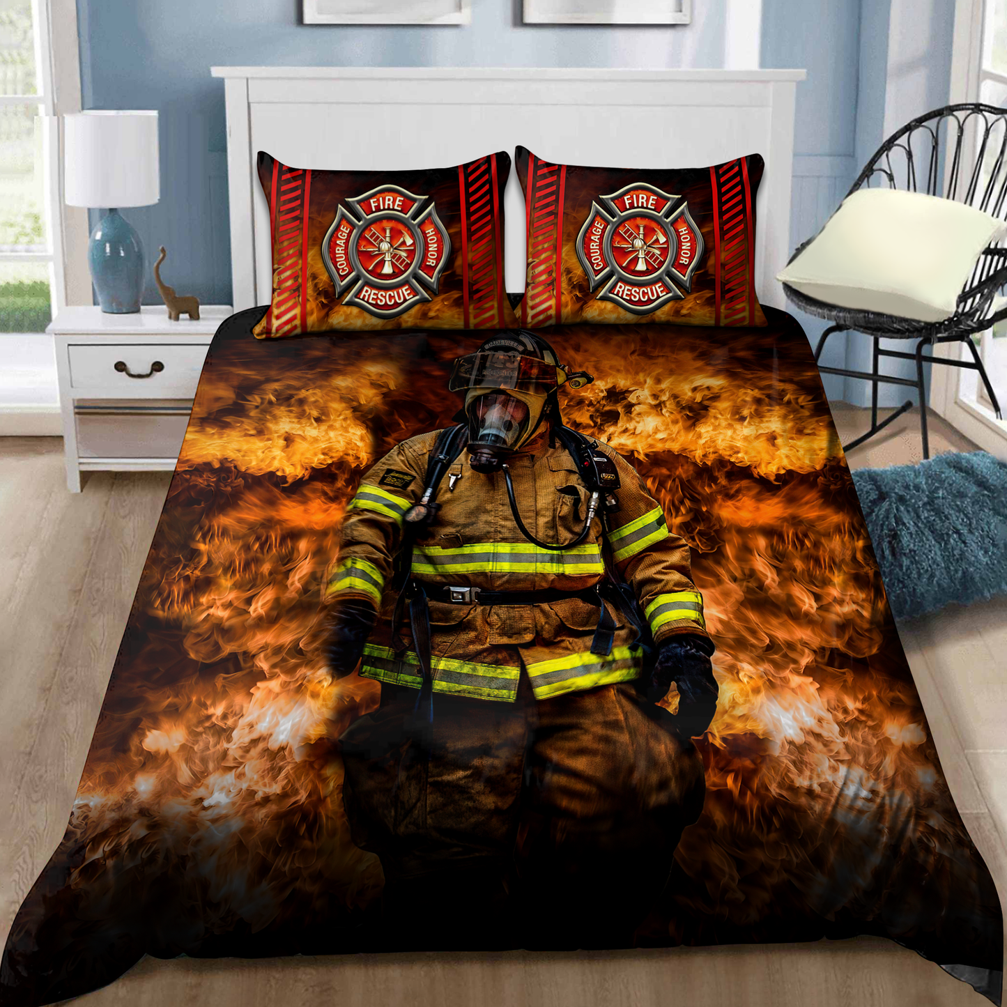 Brave Firefighter Bedding Set