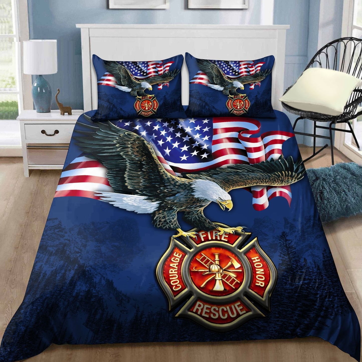 Love Firefighter Bedding Set