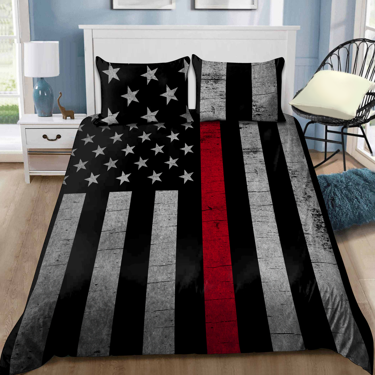 The Red Line Firefighter Bedding Set