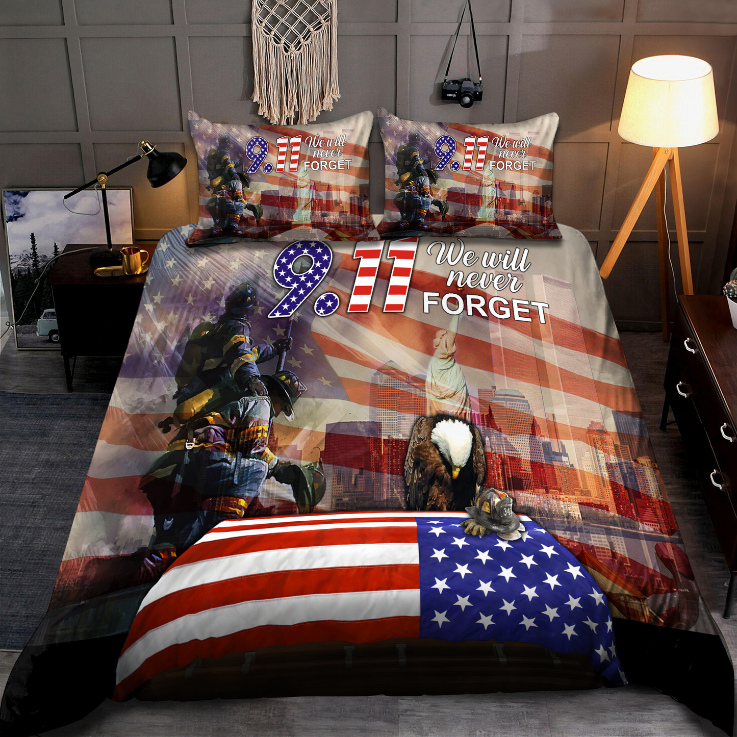 We Love Firefigter Bedding Set