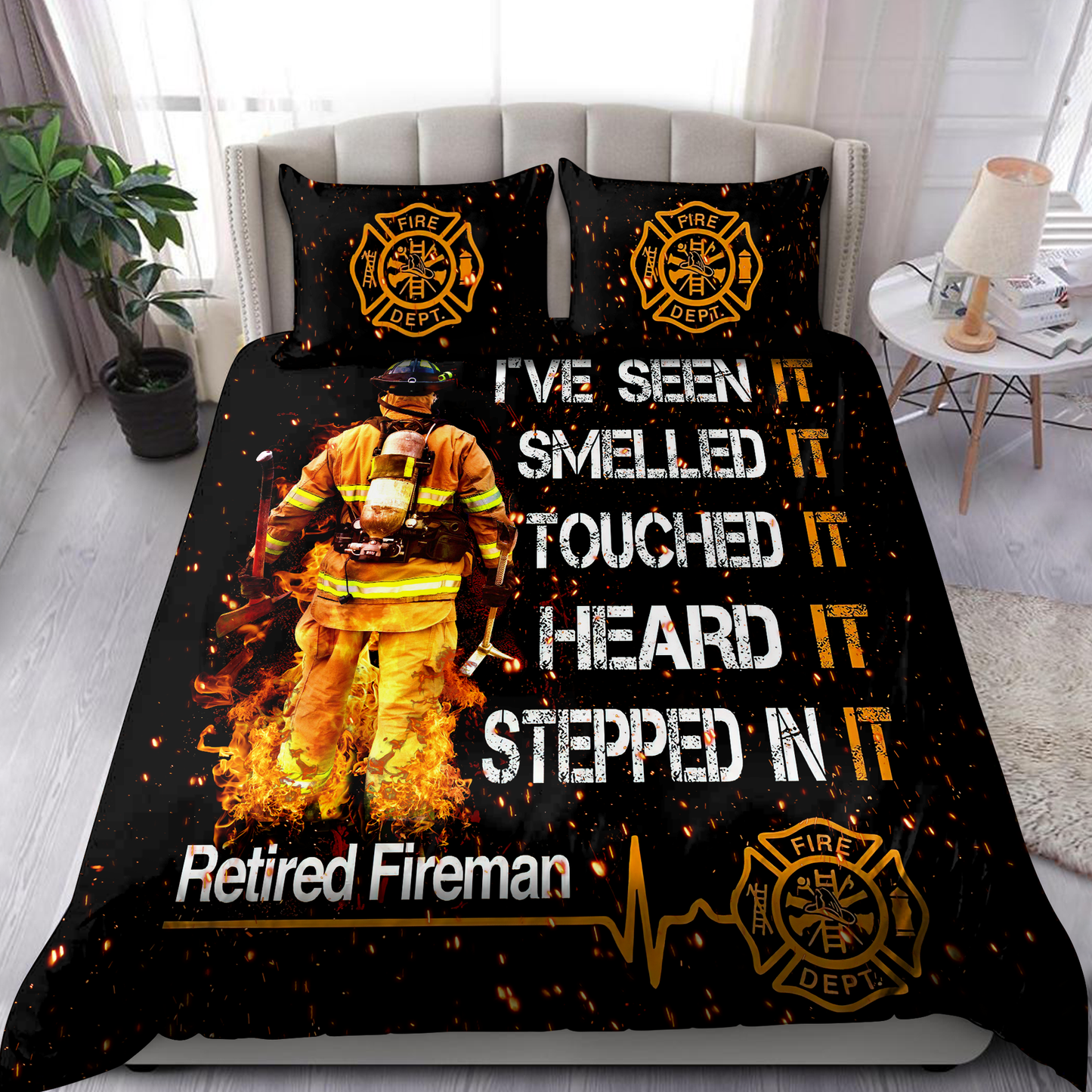 Retired Firefigter Bedding Set