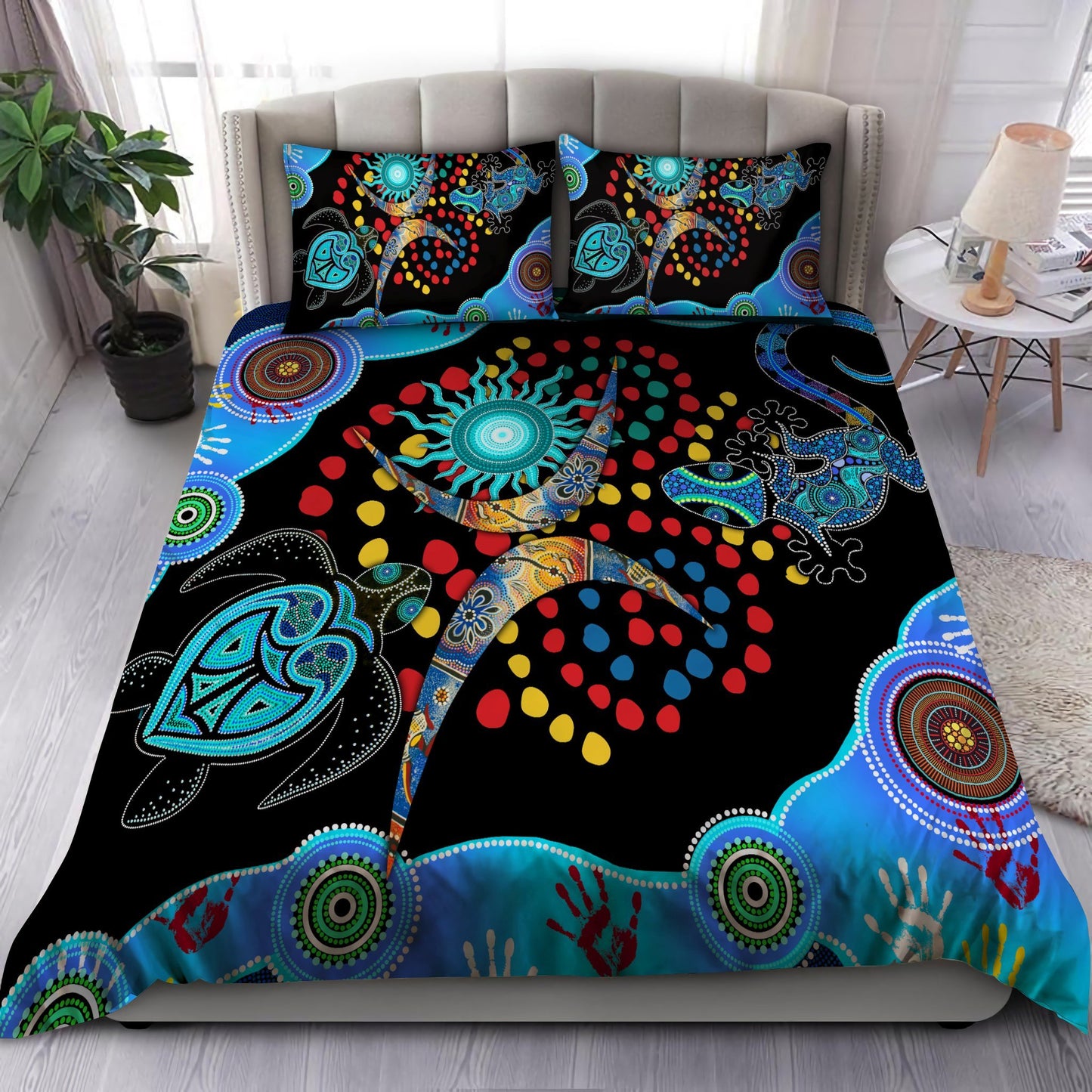 Aboriginal Naidoc Week 2021 Blue Turtle Lizard Bedding set