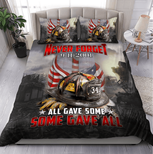 Never Forget Firefigter Bedding Set
