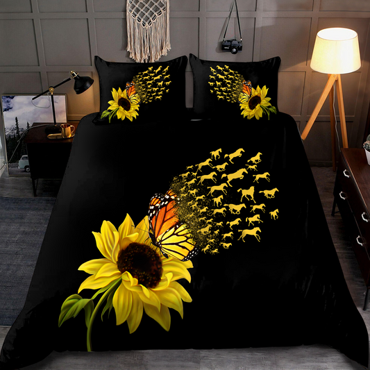 Butterfly and Horse 3D All Over Printed Bedding Set