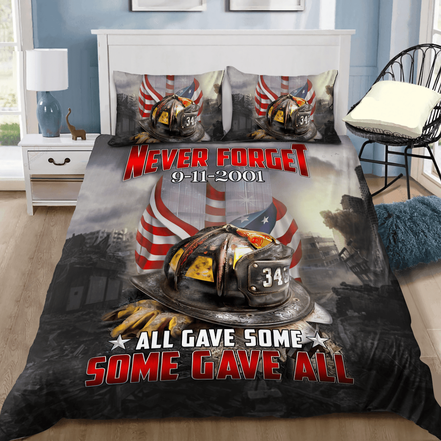 Never Forget Firefigter Bedding Set