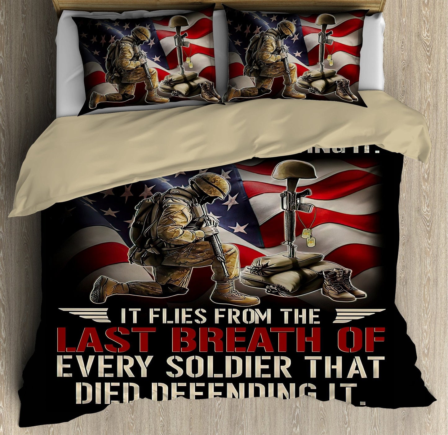US Veteran Flag old Soldier bedding set Proud Military