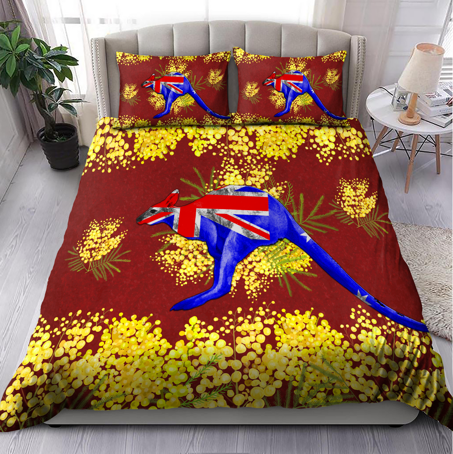 Tmarc Tee Australia Kangaroo Golden Wattle bedding set