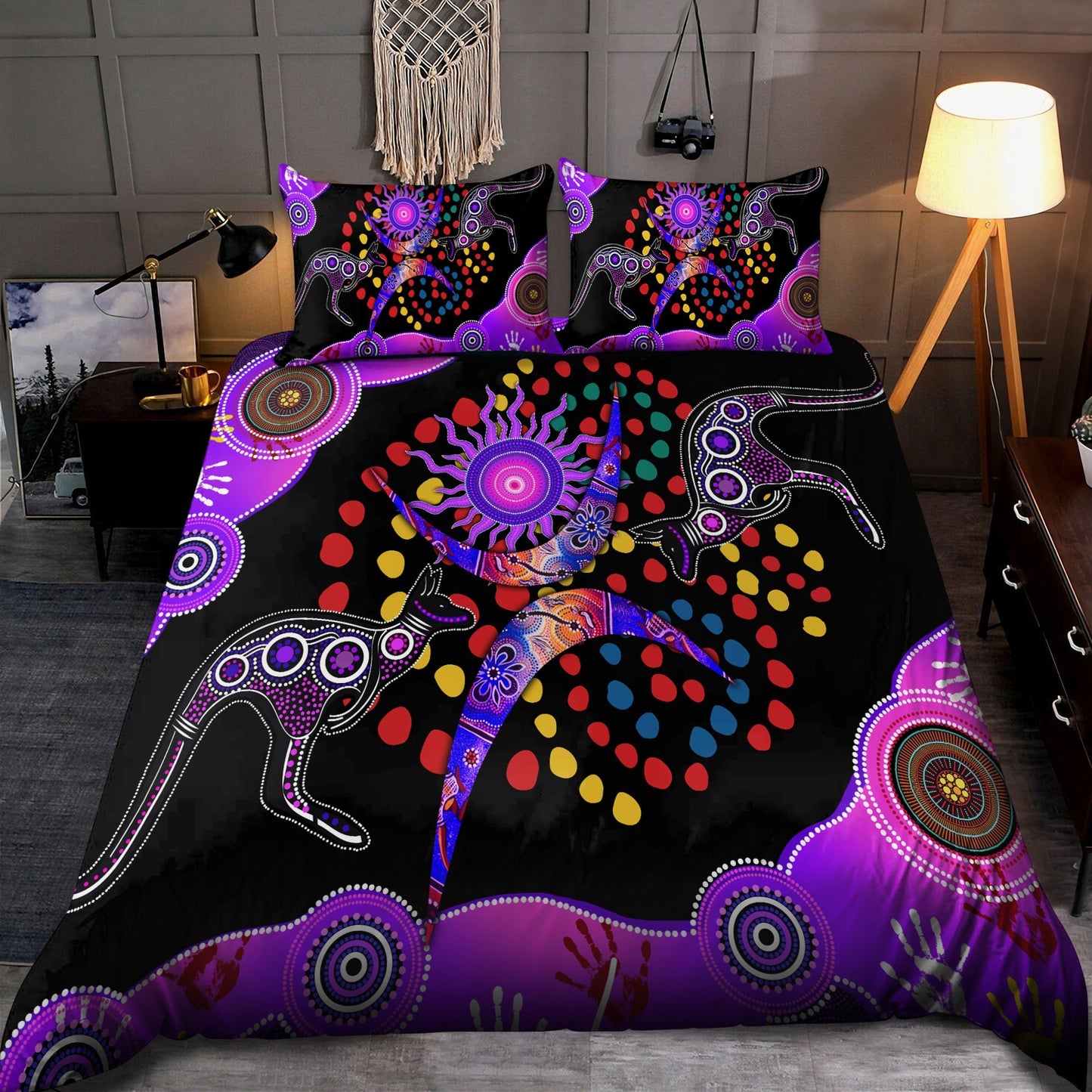 Aboriginal Naidoc Week 2021 Purple Kangaroos Bedding set