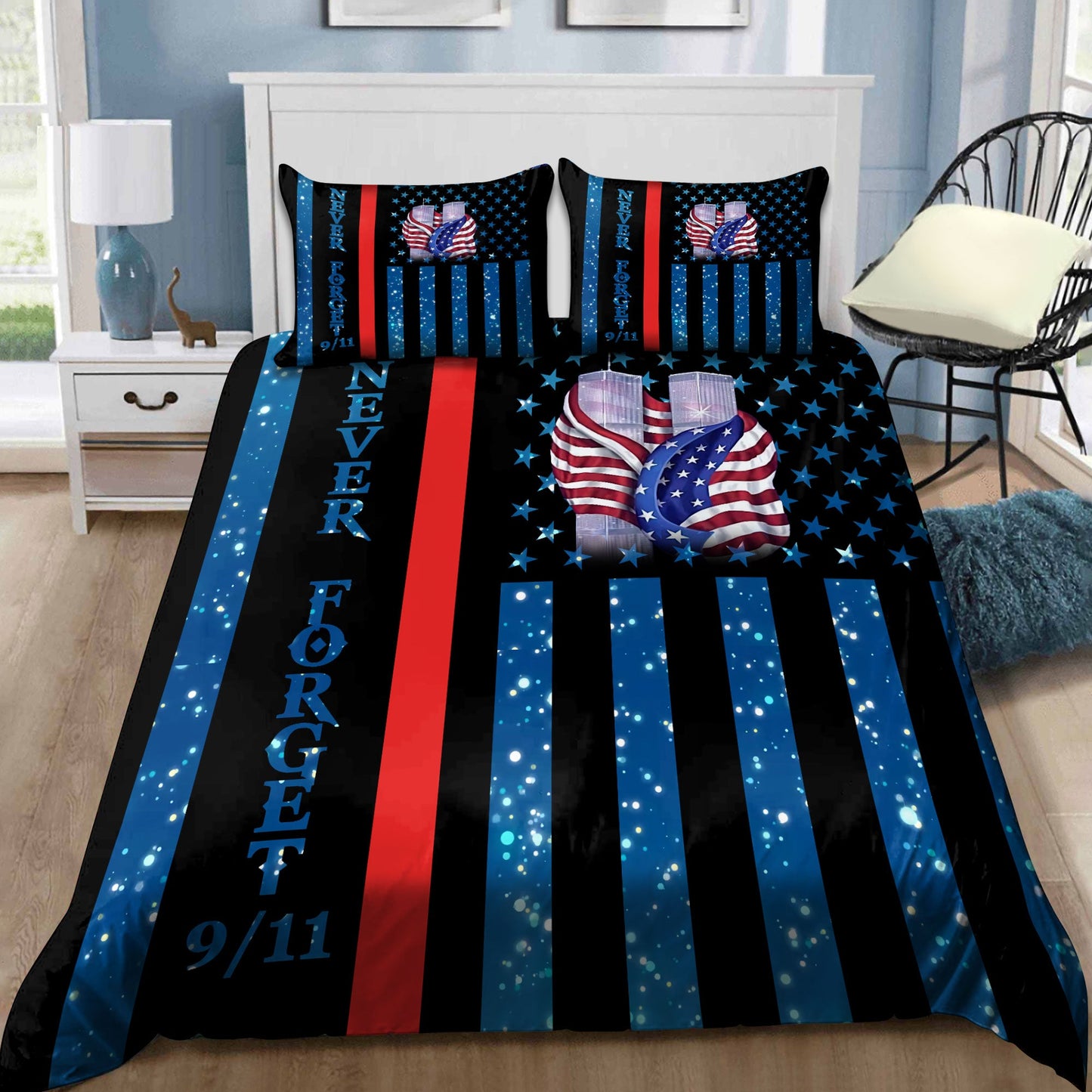 Never Forget Firefigter Bedding Set