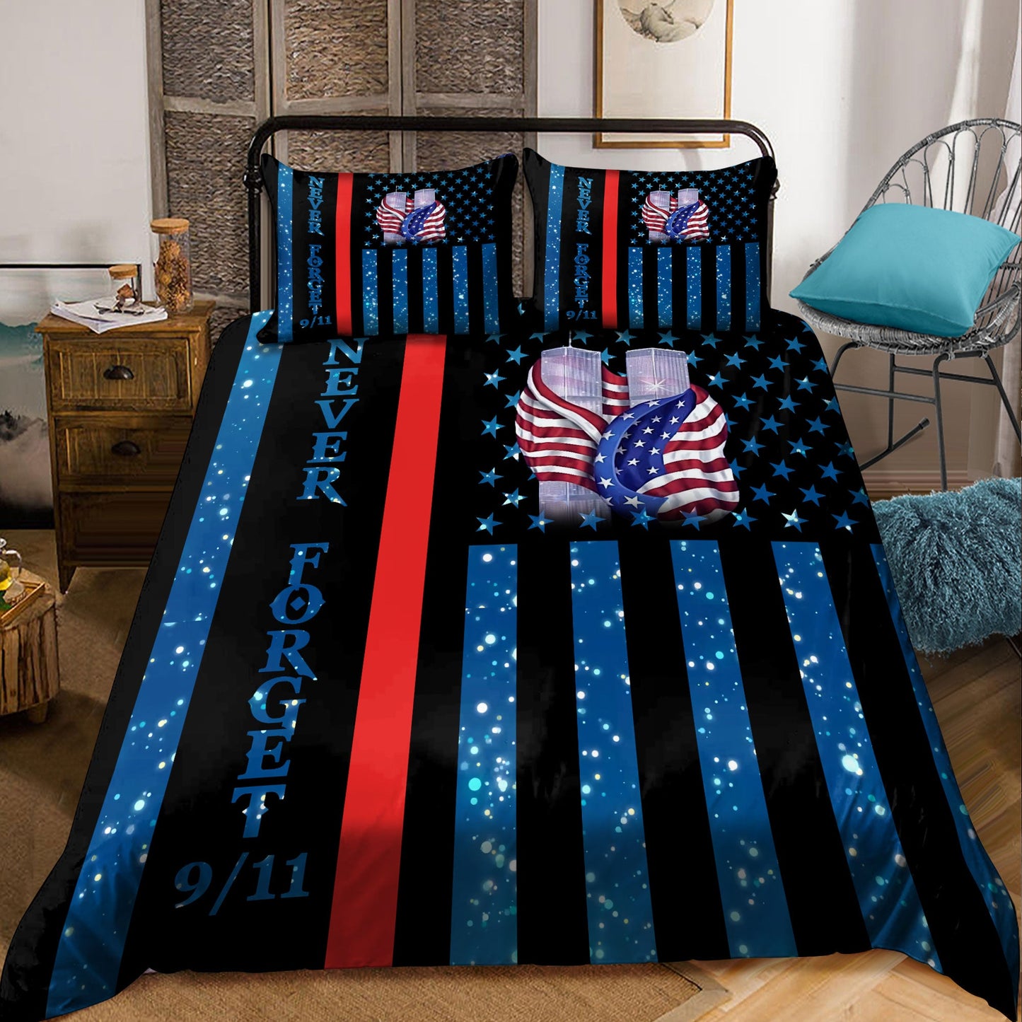 Never Forget Firefigter Bedding Set