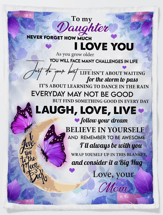 To My Daughter From Mom - Premium Blanket