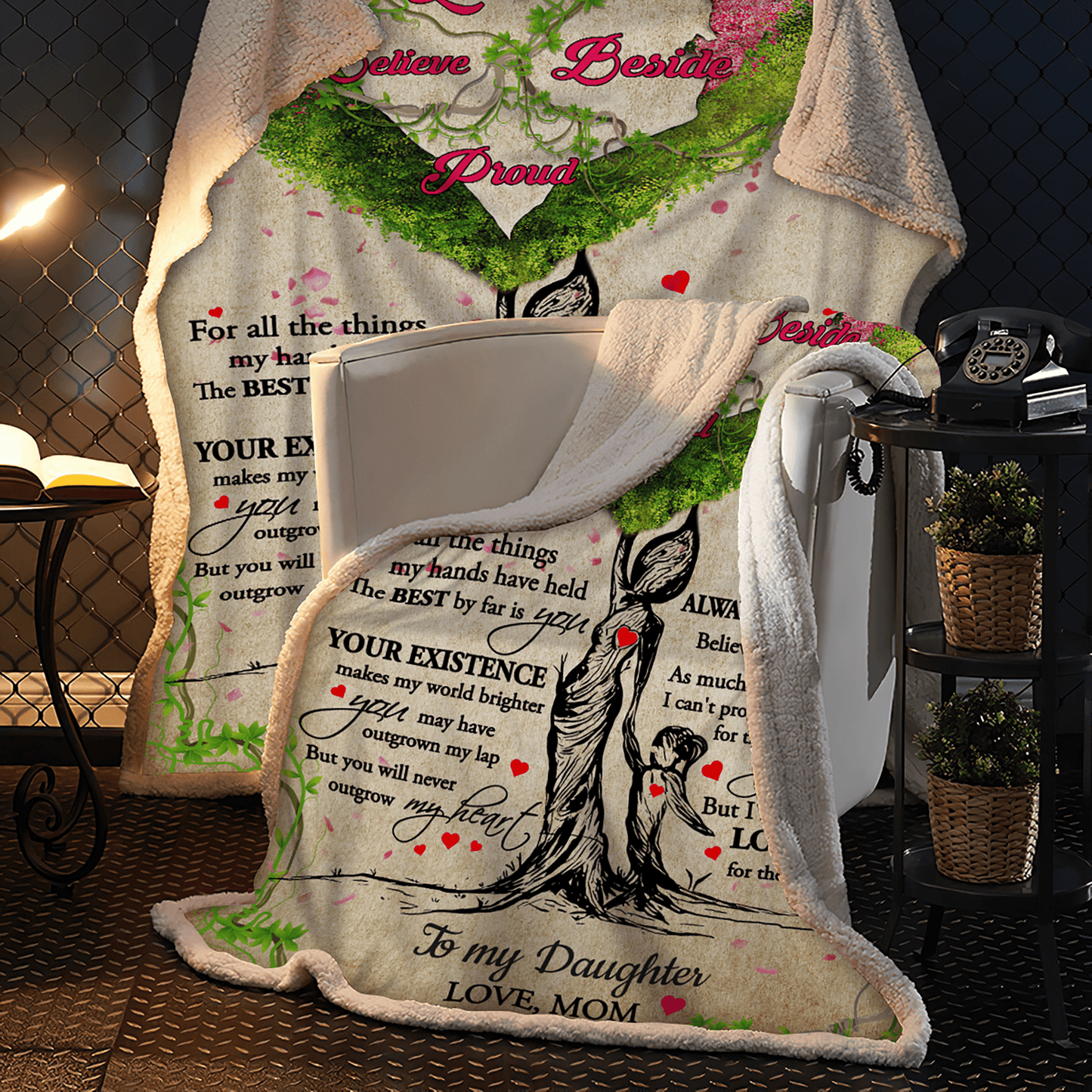 To My Daughter From Mom - Premium Blanket