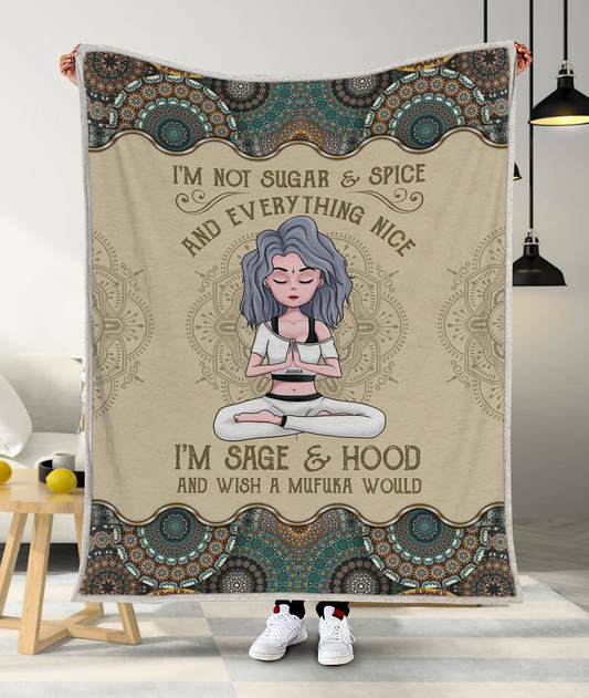 Wish A Mufuka Would - Personalized Blanket - Birthday Gift For Yoga Lover