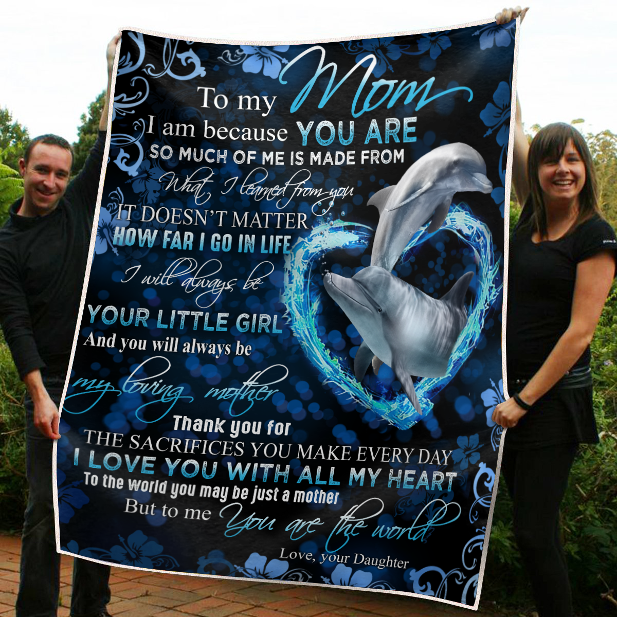 To My Mom Dolphin Blanket TA1126201