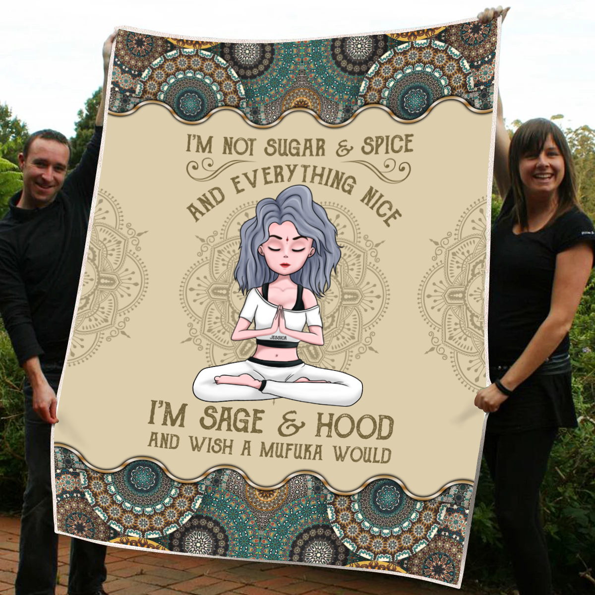 Wish A Mufuka Would - Personalized Blanket - Birthday Gift For Yoga Lover